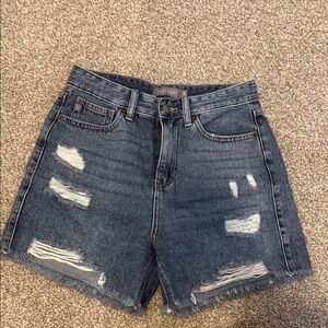 Just USA Women's Distressed Denim Shorts - Blue